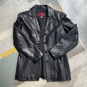 Vintage Merona Genuine Leather Blazer